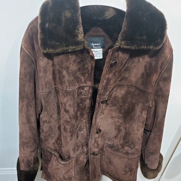 Genuine leather Dennis Basso coat. - Picture 1 of 5